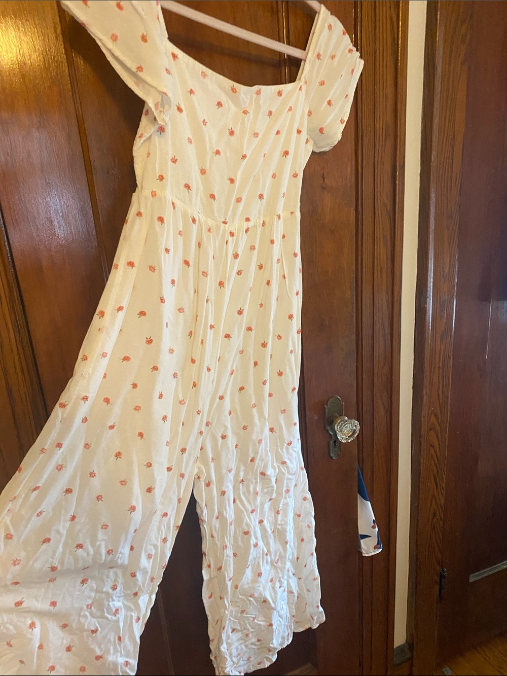 O’Neil White jumpsuit with Small Rose Print fully lined